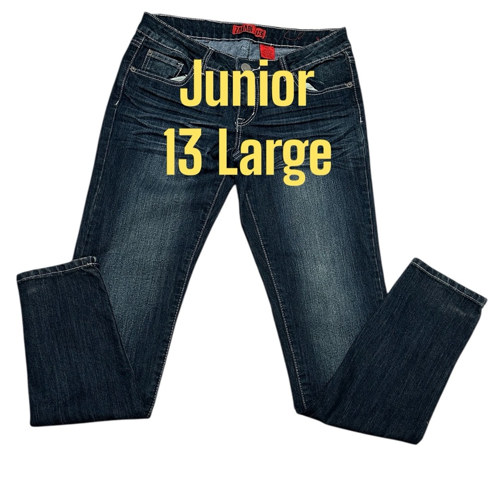 ZANADI 13 Regular 32 x 32 Pants Jeans Dark Navy Blue Denim Straight Stretch - Picture 2 of 11